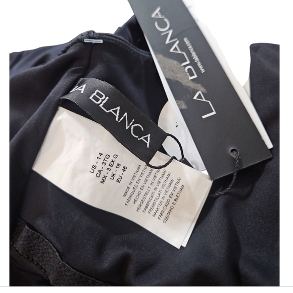 NWT La Blanca Swinsuit One Piece Classic Black Sz 14 - Picture 7 of 7